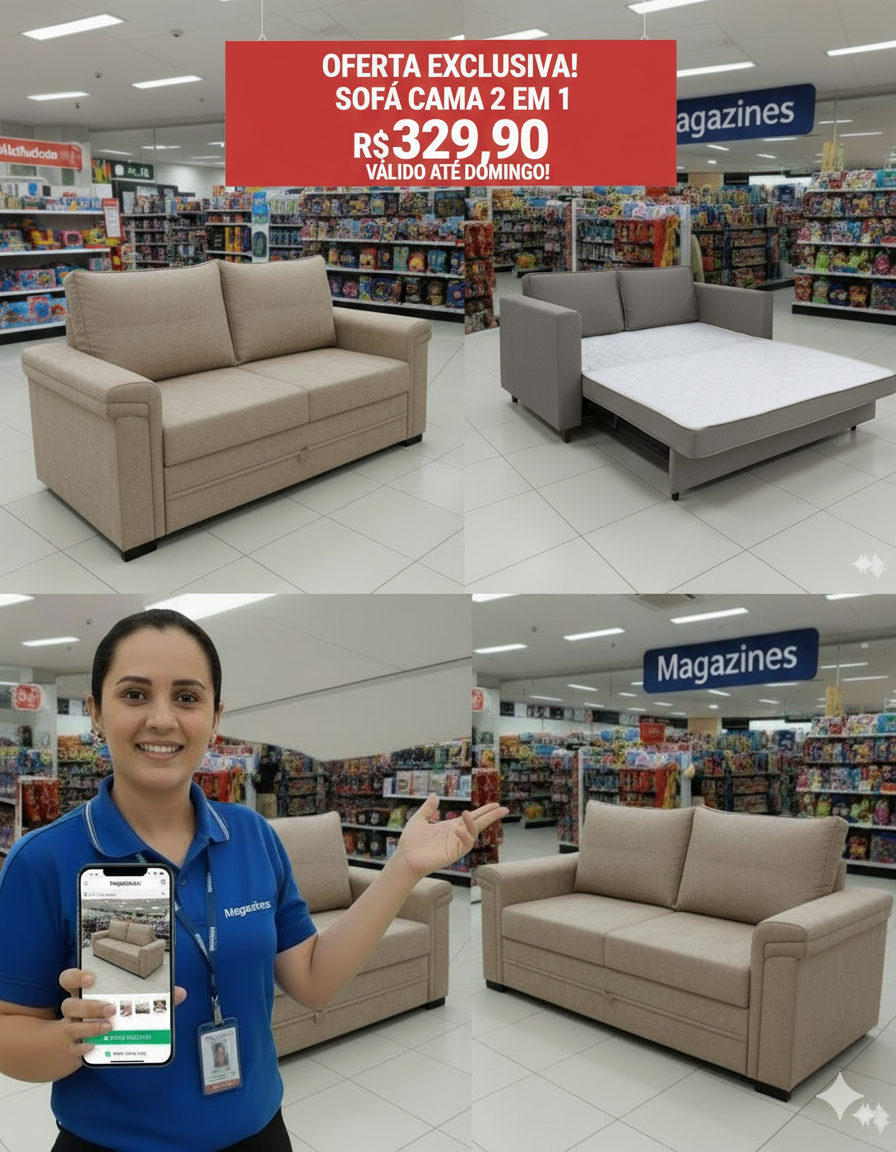 Sofá Cama  2 em 1 - Oferta Cover